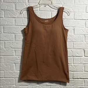 Duluth Brown Tank Top Built in Bra Farm Workwear Spring Summer